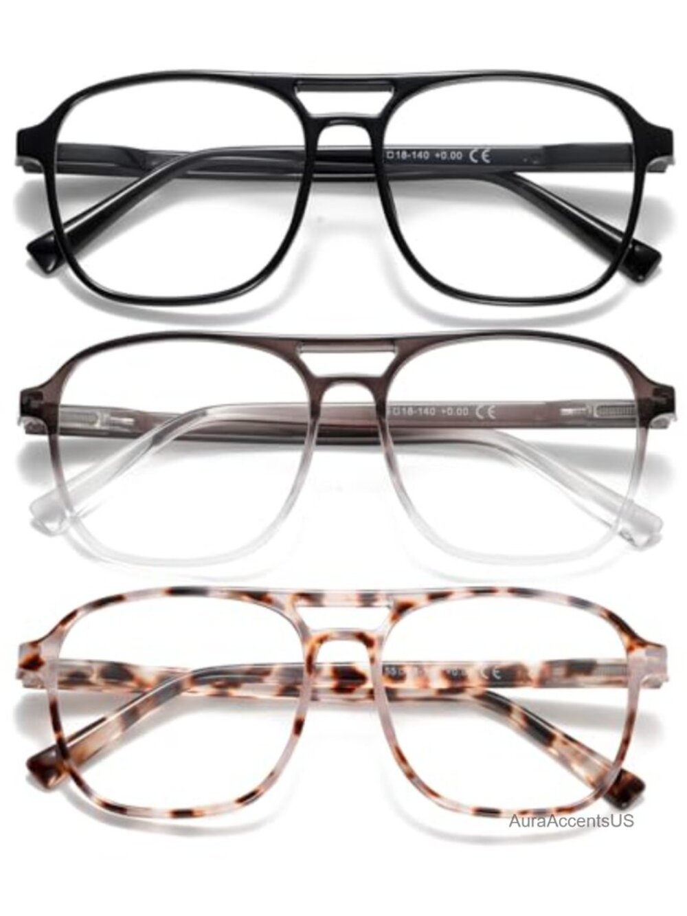 Aviator Blue Light Reading Glasses Pilot Reader Spring Hinges